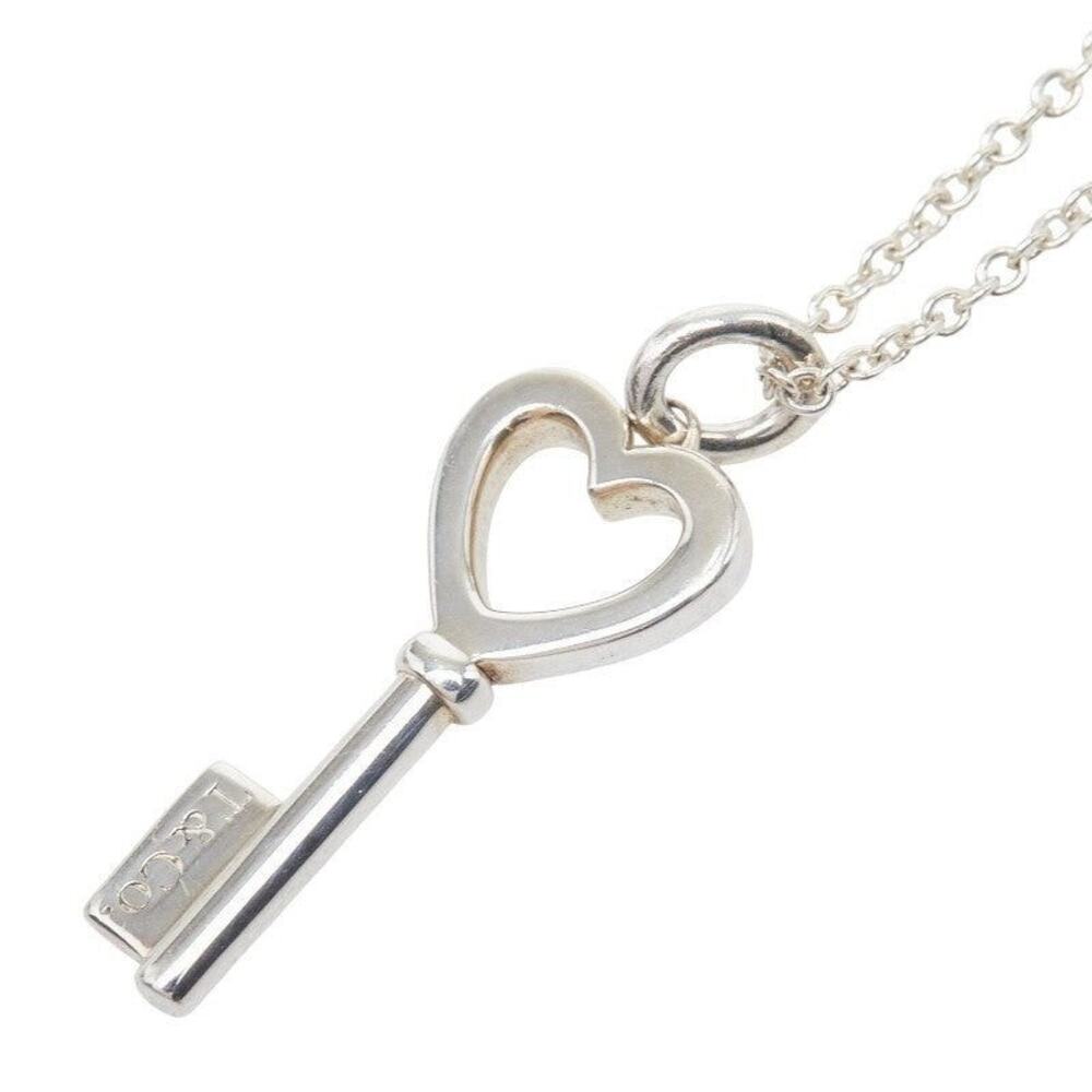 Tiffany & Co. Heart Key Chain Pendant Necklace Sterling Silver 925